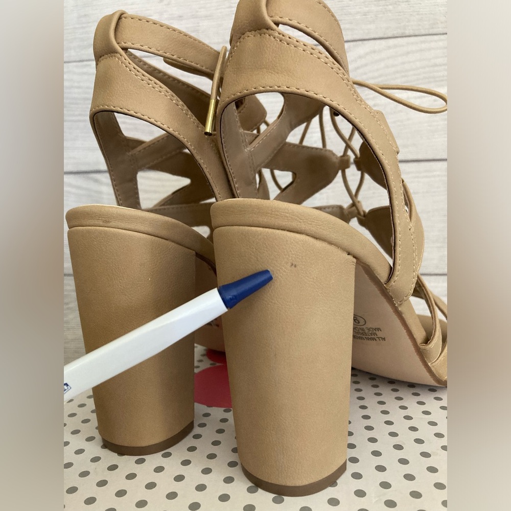 My Delicious Shoes | Mazie- H Lace Up Open Toe High Heels - Picture 10 of 11